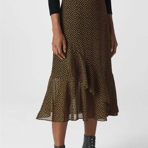 Whistles Black and Yellow Midi Skirt